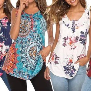 Leo Rosi Women's Floral Tank Top. Plus Sizes